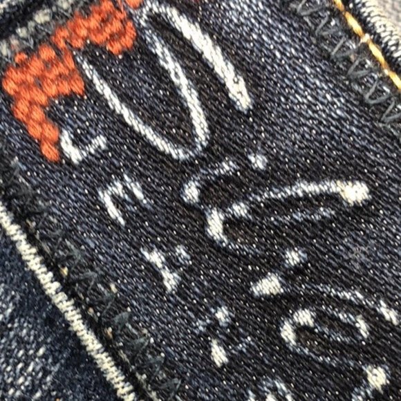 RETRO SILVER AIKO BOOTCUT JEANS 29x31 EMBOSSED PATCH 😎 - Picture 13 of 14